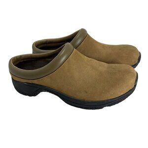 Merrell Encore Groove Slip-On Clog Mules 7 Brown Suede Leather Boho Comfort Shoe